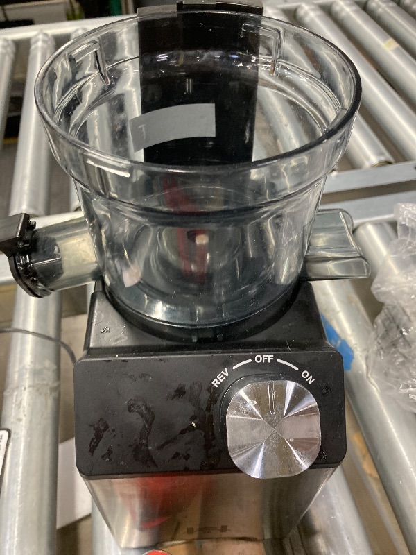 Photo 1 of **NEEDS CLEANING***WHUTO Cold Press Juicer, Wide Feed Chute Juicer Machines, Stainless Steel Slow Masticating Juicers Easy to Clean, Vegetables & Fruits Juice Extractor, High Juice Yield, Gray Knob