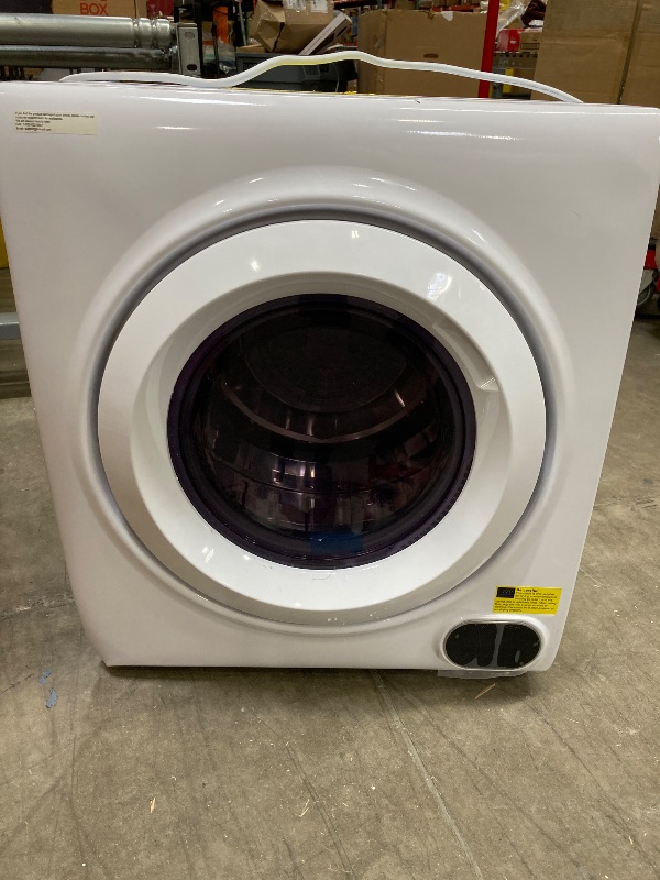 Photo 1 of **PARTS ONLY/MAJOR DAMAGE TO ONE SIDE/NO BOX****Euhomy Portable Dryer, 1400w, 2.65 Cu.Ft. Clothes Drying Machine with Exhaust Hose, Compact Dryer with Stainless Steel Drum, LCD Display, Suitable for Home, Apartment, RV