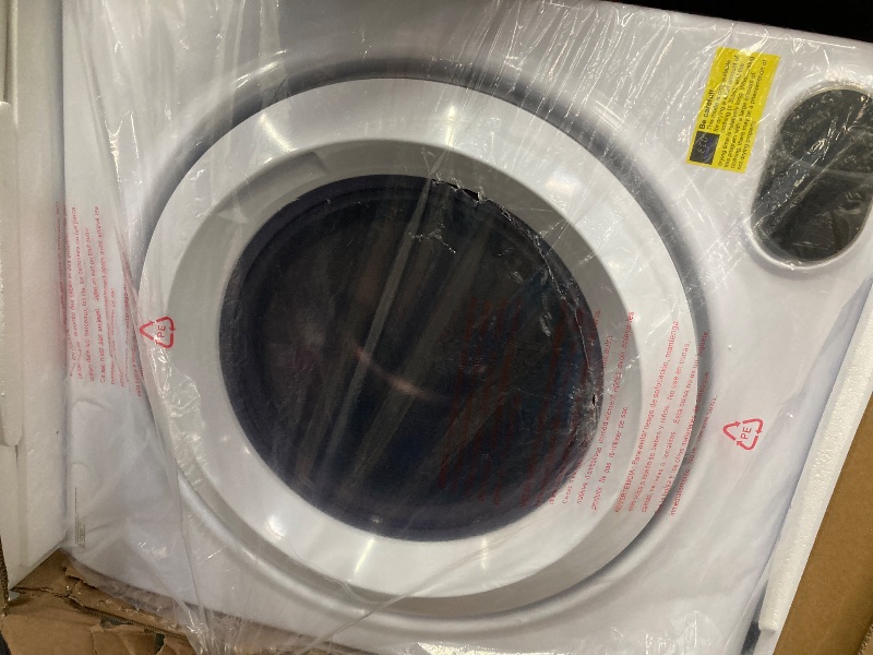 Photo 1 of **PARTS ONLY/MAJOR DAMAGE TO ONE SIDE/NO BOX****Euhomy Portable Dryer, 1400w, 2.65 Cu.Ft. Clothes Drying Machine with Exhaust Hose, Compact Dryer with Stainless Steel Drum, LCD Display, Suitable for Home, Apartment, RV