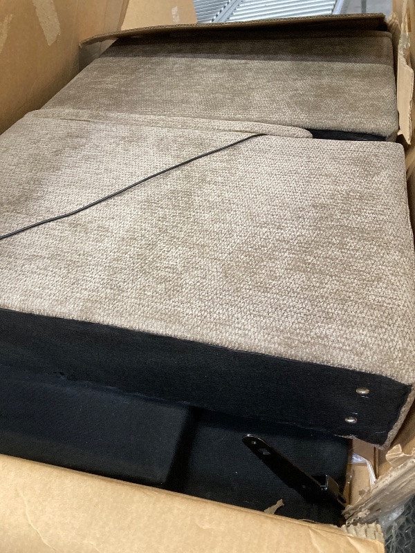 View 2 of **MISSING SOME CUSHIONS/COMES WITH 2 BOXES***KEIKI 65'' 3-in-1 Folding Convertible Sofa Bed, Space-Saving Pullout Couch with 90° Swivel Table, Storage Armrests & USB Ports, Multifunctional Furniture for Apartment or Condo