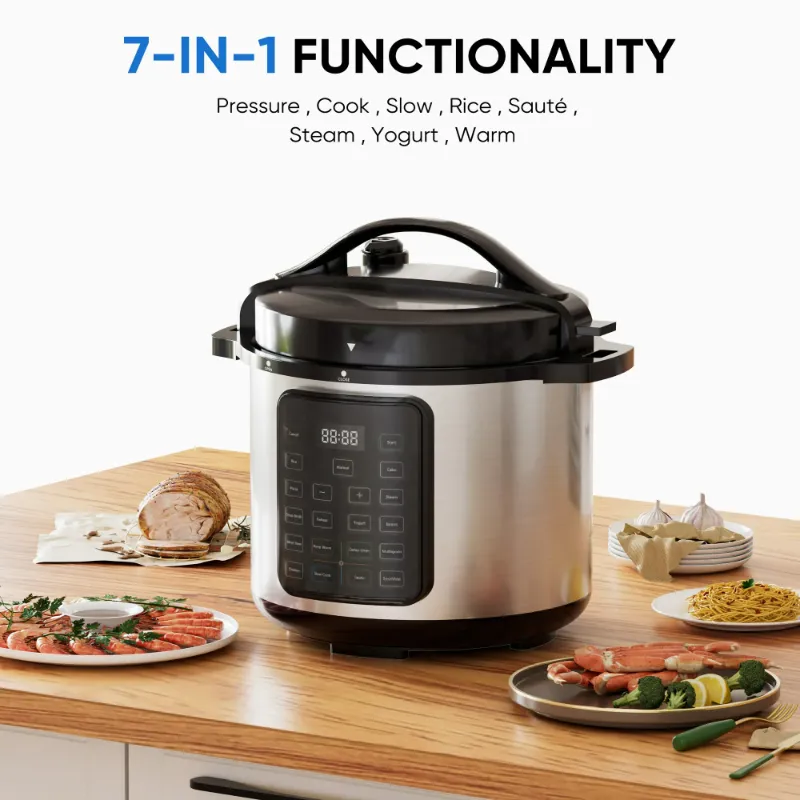 Photo 1 of **LID IS CRACKED***EDX Instant Cooker 8 Quart 7-in-1 Electric Pressure Cooker Multi-Function Features & Stainless Steel Pot