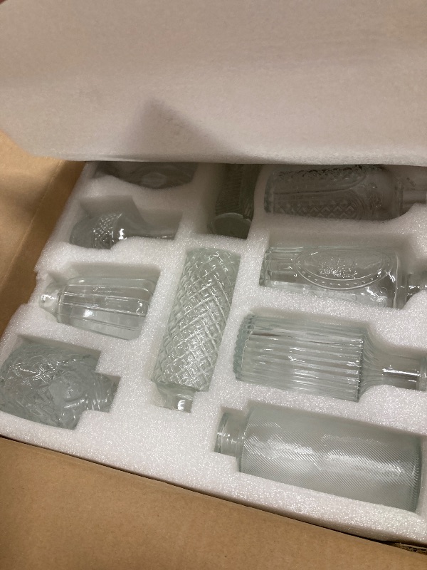 Photo 1 of ***MISSING 2 VASES***Mavora Max Clear Bud Vases Bulk 32,Small Flower Vases for Wedding,Glass Vintage Vase Set for Centerpieces,Recepetion,Home