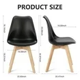 Photo 1 of **MAY BE MISSING SOME HARDWARE***Set of 4 Mid-Century Modern Dining Chairs, Black PU Leather Upholstered Seat with Durable Wood Legs for Kitchen, Dining Room & Home Use