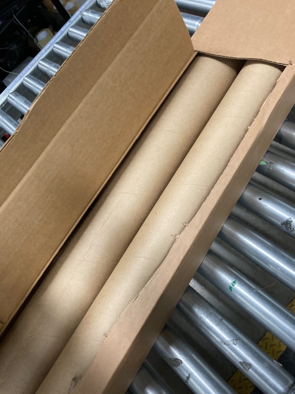 Photo 1 of ***1 MISSING CAP & CAPS & ONE ROLL ARE A LITTLE DEFORMED***3" x 36" Reinforced Kraft Paper Mailing Tubes, Pack of 2 Tubes with 2 Caps Each – USPS Approved Poster Tube – Made in USA Cardboard Tube for Shipping and Storing Posters, Prints, Artwork, or Docum