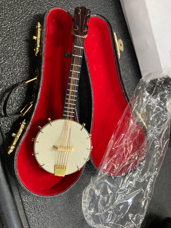 Photo 1 of ***6" ***NO STAND*** Toys Banjo, Exquisite Workmanship Beautiful Miniature Banjo Model with Bracket Box for Gifts***6" ***NO STAND***