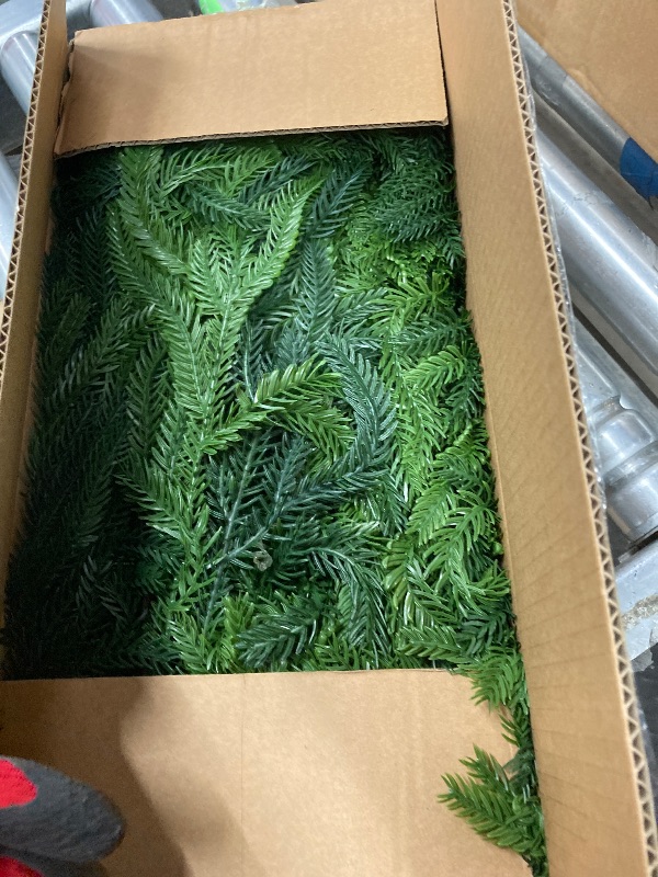 Photo 1 of 1 Pcs Artificial Norfolk Pine Garlands Christmas, 9 FT Dense Real Touch Winter Pine Garland Ornament, Green Artificial Greenery Garland for Table, Mantle, Wall, Indoor, Outdoor Christmas Decorations