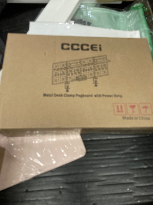 Photo 1 of  Clamp-on Desk Pegboard, Desk Organizer for Office Gaming Home, Magnetic Metal Peg Board