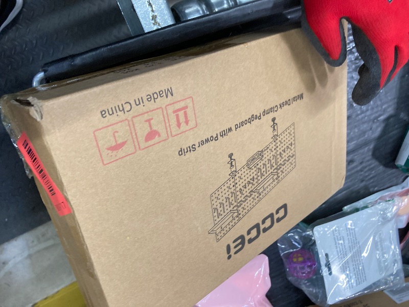 Photo 1 of Clamp-on Desk Pegboard, Desk Organizer for Office Gaming Home, Magnetic Metal Peg Board with 10 Accessories, Privacy Panel for Office