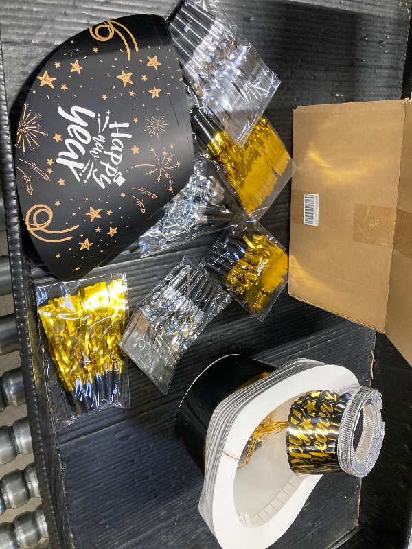 Photo 1 of ***POSSIBLE MISSING PIECES***BeapTcely New Years Eve Party Supplies for Guests Includes Top Hats headbands Tiaras Conical Hats Bead Necklaces Squawkers***POSSIBLE MISSING PIECES***
