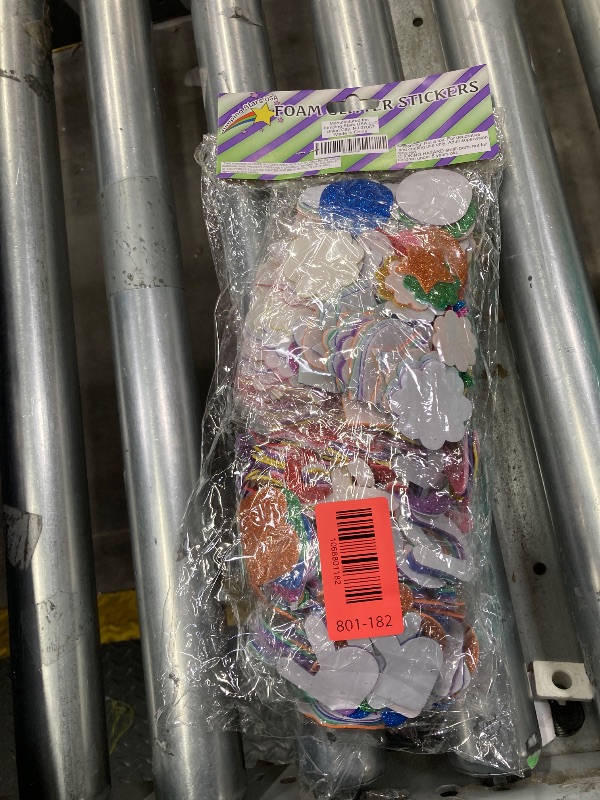 Photo 1 of [8 Sets] Letters and Shapes Foam Glitter Alphabet Stickers (Pack of Approx. 384 Pieces) Self Adhesive - 8 Colors | 208 Letters, 80 Vowels and 96 Shapes