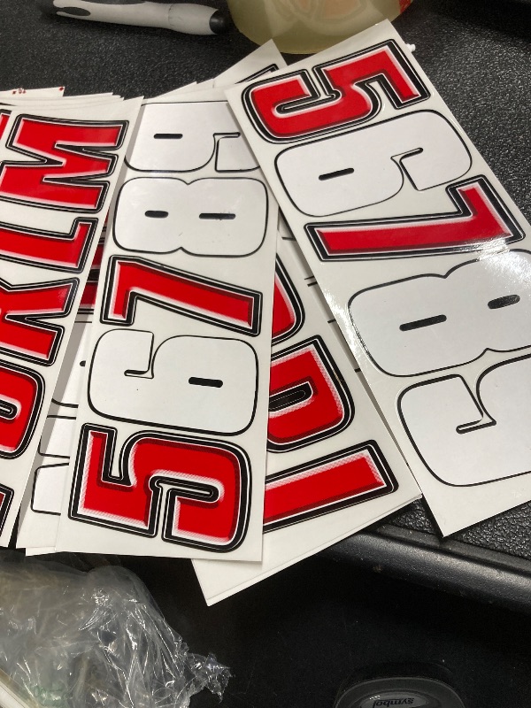 Photo 1 of ***(MISSING PARTS -SELLING AS IS)*** Hardline Products Series 800 Factory Matched 3-Inch Boat & PWC Registration Number Kit, Red/Black