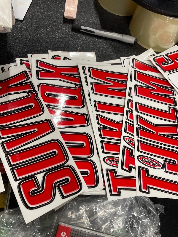 Photo 1 of ***(MISSING PARTS -SELLING AS IS)*** Hardline Products Series 800 Factory Matched 3-Inch Boat & PWC Registration Number Kit, Red/Black