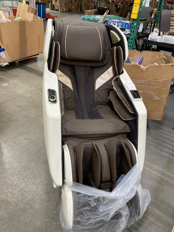 Photo 1 of ***this item has a fault code** HealthRelife 4D Massage Chair Full Body Zero Gravity Recliner - 55“ SL-Track,15 Auto Modes,11 Massage Technique,40 Airbags Massage,with Yoga Stretch,APP Control,Shiatsu Foot Massage(Coffee)