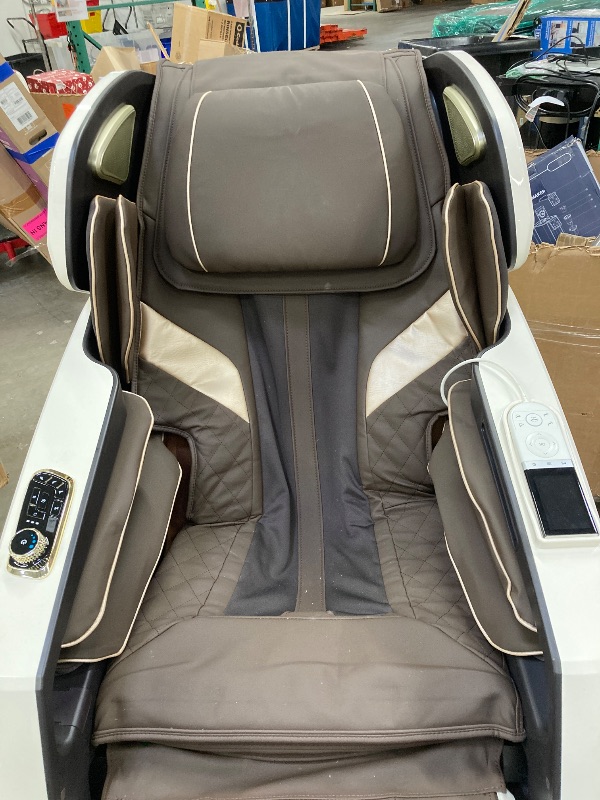 Photo 1 of ***this item has a fault code** HealthRelife 4D Massage Chair Full Body Zero Gravity Recliner - 55“ SL-Track,15 Auto Modes,11 Massage Technique,40 Airbags Massage,with Yoga Stretch,APP Control,Shiatsu Foot Massage(Coffee)