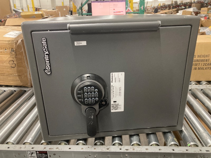 Photo 1 of ***NO KEY NO COMBO***SentrySafe Fireproof and Waterproof Gray Steel Home Safe with Digital Keypad Lock, Floor Safe with Interior Lighting Secures Money, Documents, 2.05 Cubic Feet, SFW205GQC