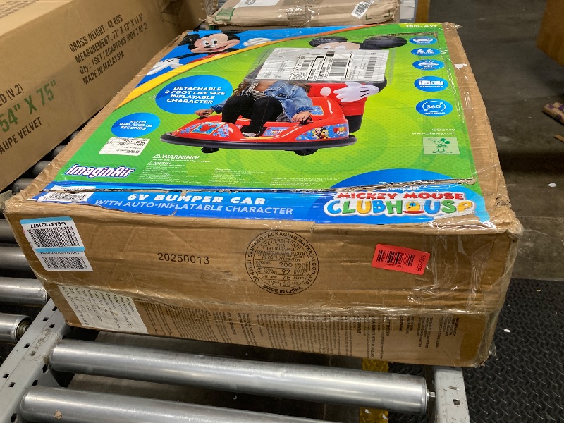 Photo 1 of ***MISSING REMOTE -SELLING AS IS*** ImaginAir 6V Mickey Mouse Toys Toddler Bumper Car - Ride On Toddler Toy, Kids Electric Bumper Car, Auto-Inflated, , LED Light, 360° Spins, 1 MPH, Max Weight 66lbs, Age 1.5-4yrs