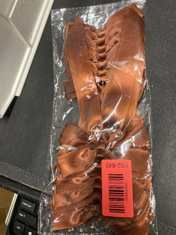 Photo 1 of 12 pcs satin bow brown 