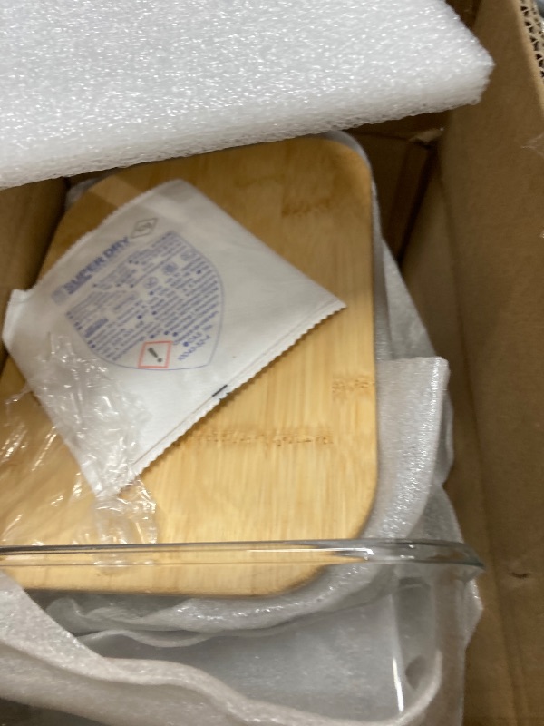 Photo 1 of  Pcs Glass Food Storage Containers with Bamboo Lids, Meal Prep Glass Containers Bento Lunch Box, Safe for Microwave, Oven, Freezer and Dishwasher, BPA Free
