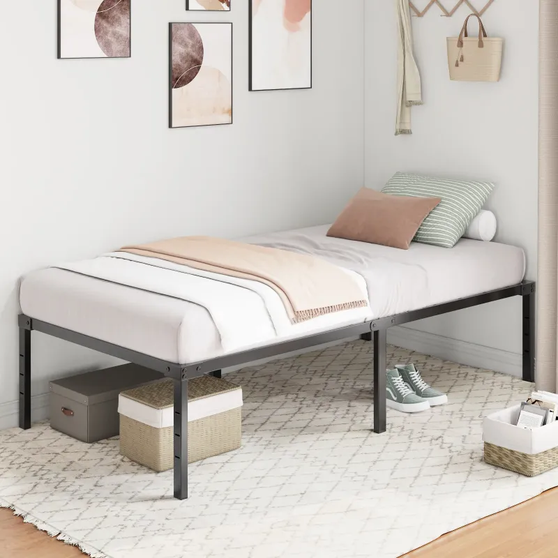 Photo 1 of ***Parts only****
Capri Twin Bed Frame, 18 inch High Metal Platform Bed Frame, 2200 LBS Weight Capacity, Heavy Duty, Noise Free, Easy Assembly, Black