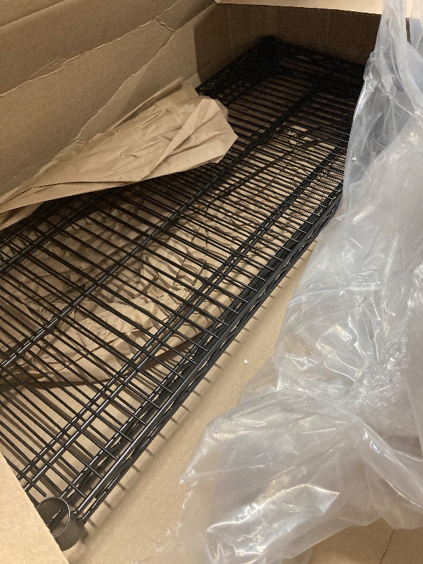 Photo 1 of ***Parts only***

MorningRo 2 Pack Additional Wire Shelf for Wire Shelving Units Chrome Finish Shelving Weight Capacity 600-800 Lb, Heavy Steel Industrial for Warehouses, Closets, Kitchen (Black,14" W X 36" L)