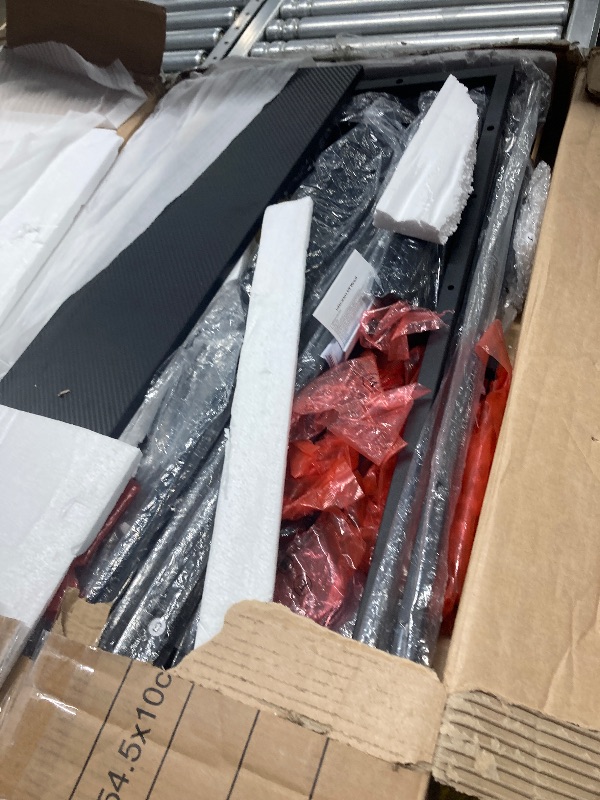 Photo 1 of ***Parts only***

Rolanstar Computer Desk with Power Outlets & LED Light, 39 inch Home Office Desk with 3 Drawers and Storage Shelves, Writing Desk with Monitor Stand, Modern Work Desk for Home Office, Carbon Black