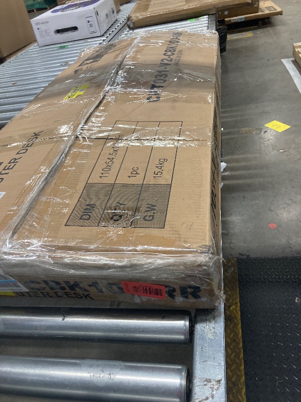 Photo 1 of ***Parts only***

Rolanstar Computer Desk with Power Outlets & LED Light, 39 inch Home Office Desk with 3 Drawers and Storage Shelves, Writing Desk with Monitor Stand, Modern Work Desk for Home Office, Carbon Black