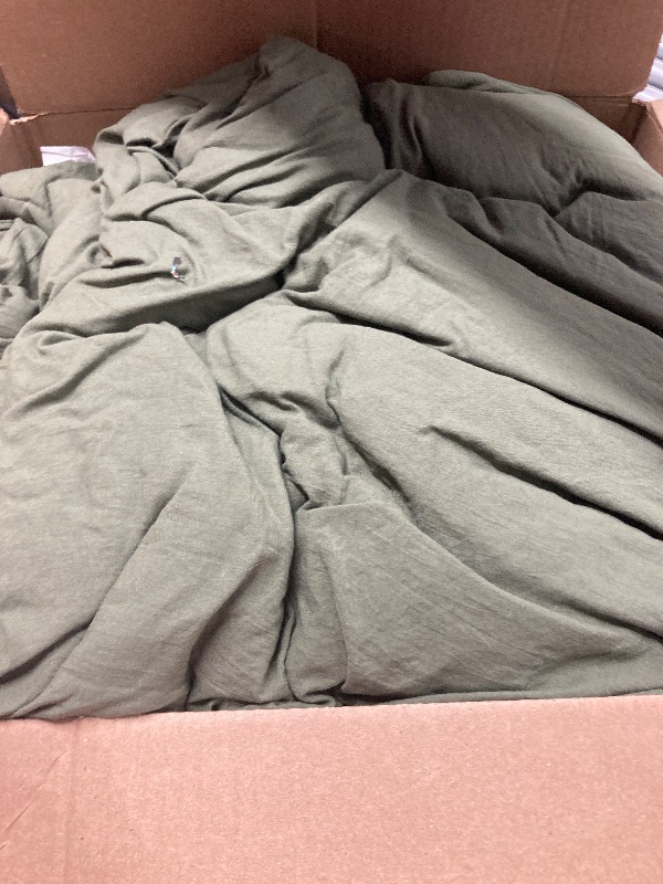Photo 1 of ***Parts only***

WRENSONGE King Size Comforter Set -  Olive Green Comforter Prewashed Soft Lightweight for All Seasons,Fluffy Down Alternative Comforter King Size with 2 Pillow Shams