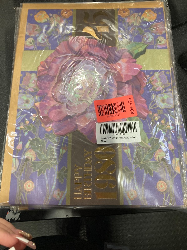 Photo 1 of ***** PACK OF 2******* 2025 45th Birthday Greeting Card, 45 Years Old Birthday Gift Card, Memory Back In 1980, Rose (Envelope)
