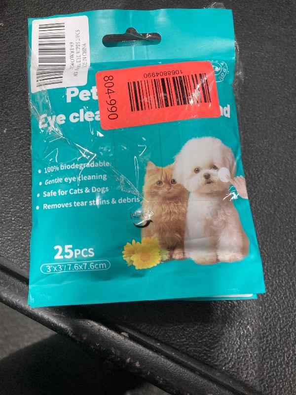 View 2 of ******* PACK OF 2****** Nurhome Eyes Wipes for Dogs & Cats Dog Cleaning Grooming Deodorizing Wipes Kit Wash Cleaner for Eyes Wrinkle Face Gently Remove Tear Stain Eye Debris 25pcs Unscented