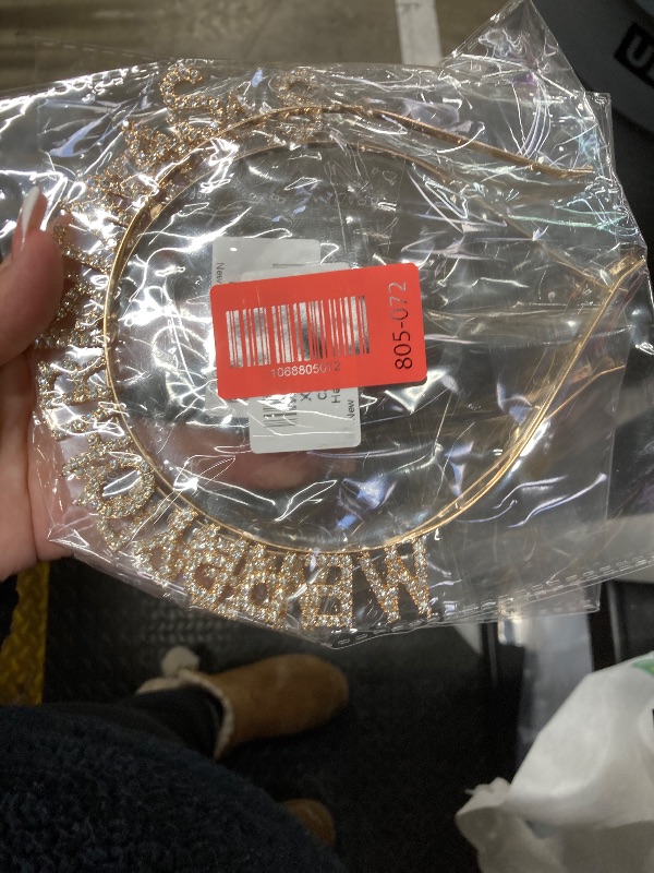 Photo 1 of ******* PACK OF 2***** Merry Christmas Headbands for Women - Rhinestone Merry Christmas Headband for Holiday Costumes for Women Hair Accessories - Holiday Decorations Party Supplies(Gold)