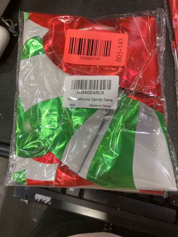 Photo 1 of ******* PACK OF 2***** Candy Cane Balloons - 24.8 Inch Foil Balloons, Red & Green for Christmas Decorations
