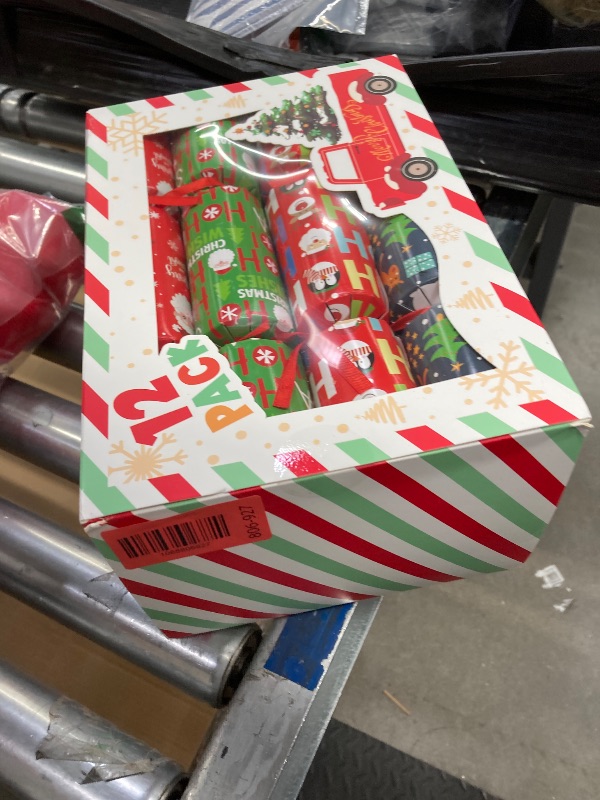View 2 of 12 Pack Christmas No-Snap Party Table Favors, Christmas Themed Holiday Supplies with Party Hat, Joke & Little Gift Inside for Kids and Adults, Xmas Gift, Holiday Party Supplies for Dinner Tables
