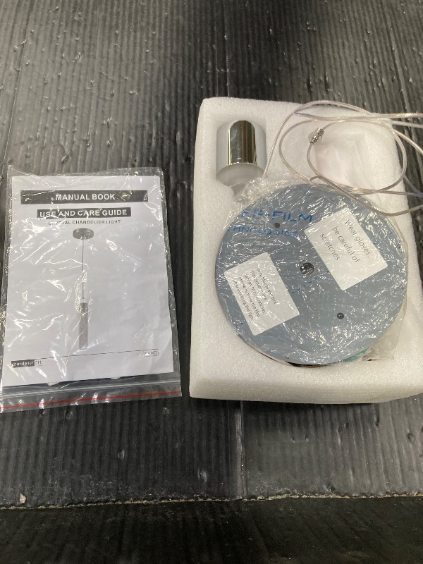 Photo 1 of ***1 LIGHT KIT***IDEQUY Modern LED Chrome Crystal Pendant Light Kitchen Island, Bedroom Bedside Hanging Ceiling Lamp with Crystal Bubble Column, Dimmable 3000k-6000k 1-Light Independent***1 LIGHT KIT**