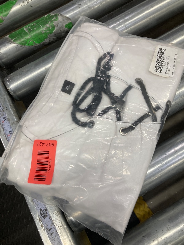 Photo 1 of ?Men's Banded Collar Stripe Shirt, Linen Cotton Mandarin Collar Long Sleeve Button Down Shirts Collarless Tops with Pocket for Casual & Business (Navy XXL)