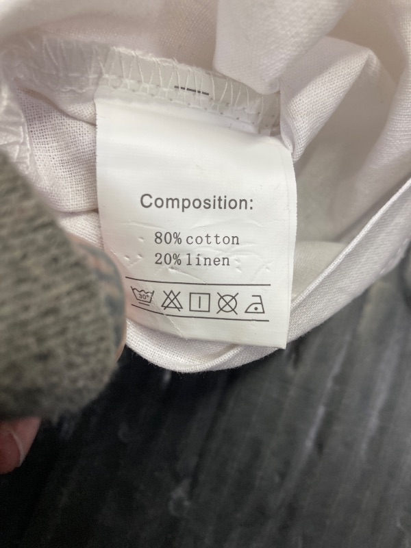 Photo 1 of ?Men's Banded Collar Stripe Shirt, Linen Cotton Mandarin Collar Long Sleeve Button Down Shirts Collarless Tops with Pocket for Casual & Business (Navy XXL)