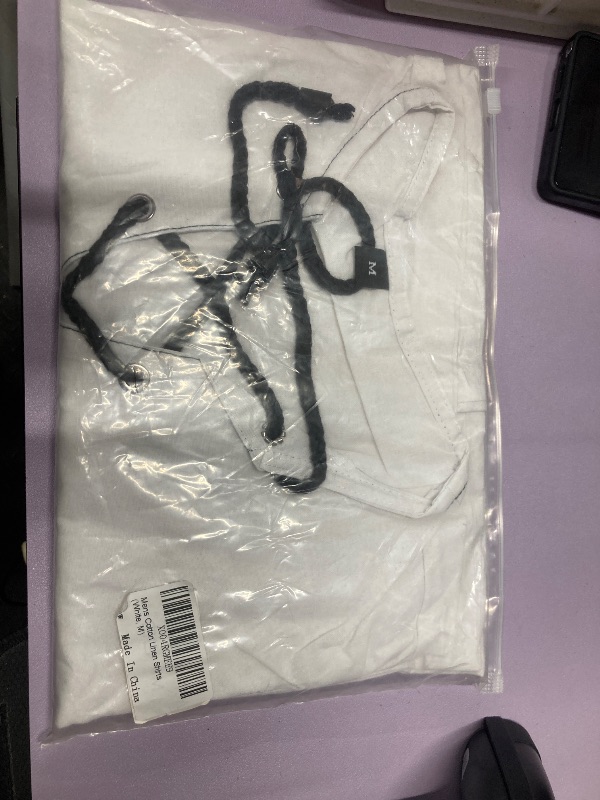 Photo 1 of ?Men's Banded Collar Stripe Shirt, Linen Cotton Mandarin Collar Long Sleeve Button Down Shirts Collarless Tops with Pocket for Casual & Business (Navy XL)