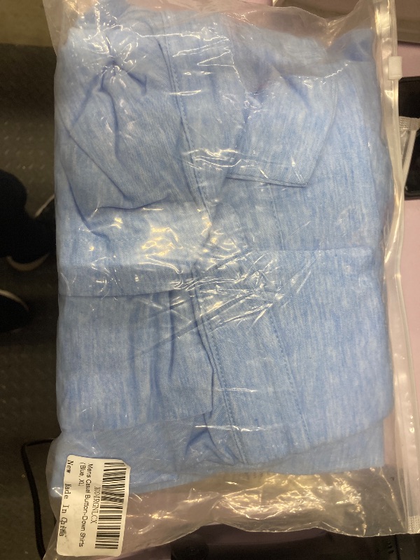 Photo 1 of ?Men's Banded Collar Stripe Shirt, Linen Cotton Mandarin Collar Long Sleeve Button Down Shirts Collarless Tops with Pocket for Casual & Business (Navy XXL)