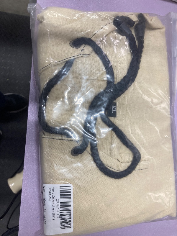 Photo 1 of ?Men's Banded Collar Stripe Shirt, Linen Cotton Mandarin Collar Long Sleeve Button Down Shirts Collarless Tops with Pocket for Casual & Business (Navy XXL)