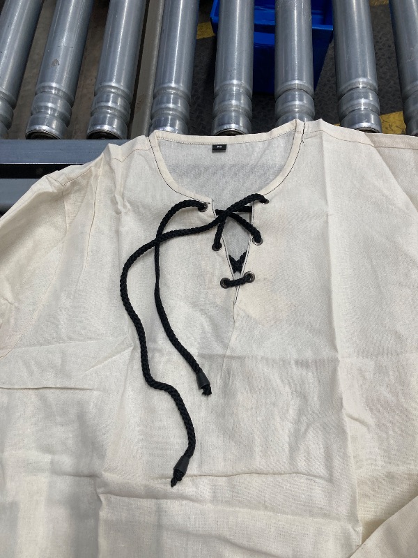 Photo 1 of ?Men's Banded Collar Stripe Shirt, Linen Cotton Mandarin Collar Long Sleeve Button Down Shirts Collarless Tops with Pocket for Casual & Business (Navy XL)