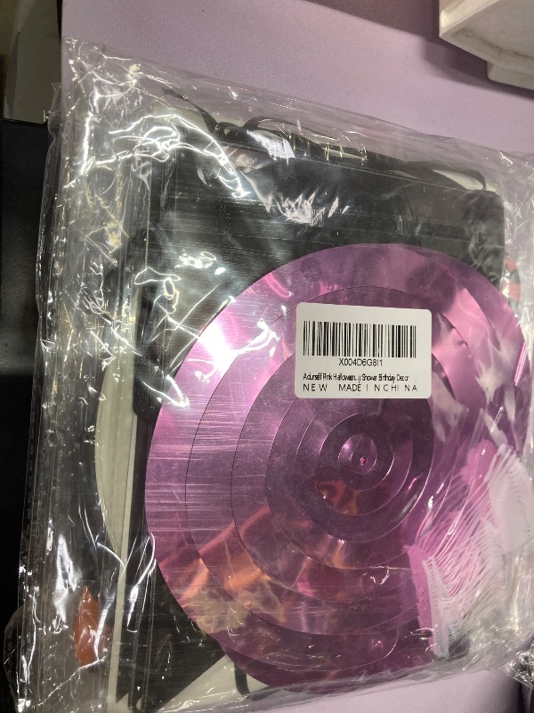 Photo 1 of **2 pak**Adurself Pink Halloween Party Decorations - 49Pcs Boo Hanging Swirls Bat Foil Spirals Cute Ghost Pumpkin Ceiling Streamers Happy Halloween Banner for Pink Themed Baby Shower Birthday Decor