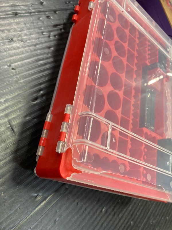 Photo 1 of ***BATTERIES NOT INCLUDED***Tututry Battery Organizer Storage Holder Box Case with Tester, Ultra-Large 262+ Batteries Container with Double-Sided, Holds AA AAA 4A 23A C D Cell 9V 3V Lithium 4LR44 CR3 CR123A 18650 (Red)***BATTERIES NOT INCLUDED***