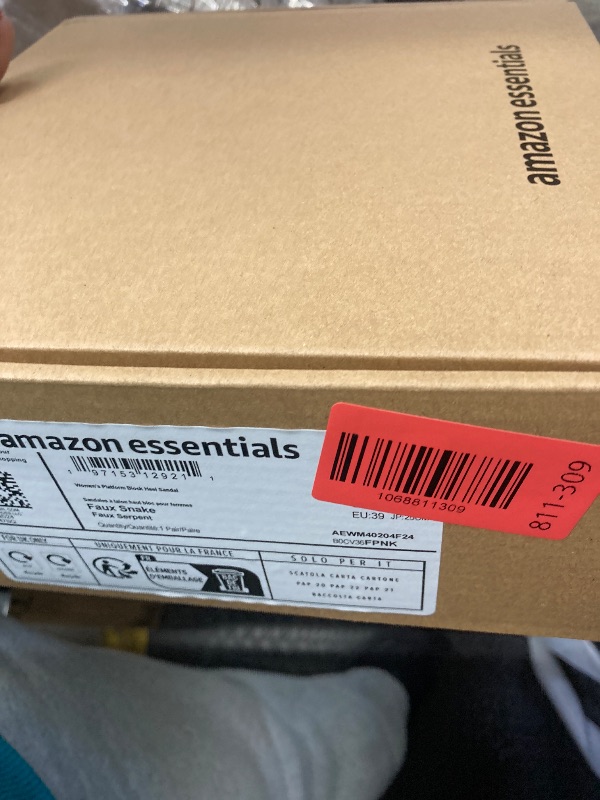 Photo 1 of Amazon Essentials Women's Platform Heel Sandal, Faux Snake, 8