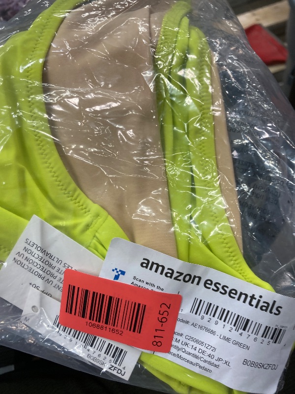 Photo 1 of Amazon Essentials Women's Side Tab Bikini Swimsuit Bottom, Lime Green, Medium