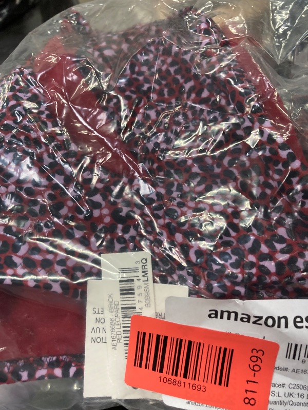 Photo 1 of Amazon Essentials Women's Side Tab Bikini Swimsuit Bottom, Brick Red Leopard, Large