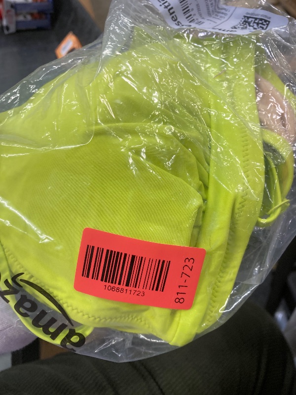 Photo 1 of Amazon Essentials Women's Light-Support Classic Bikini Swimsuit Top, Lime Green, X-Large