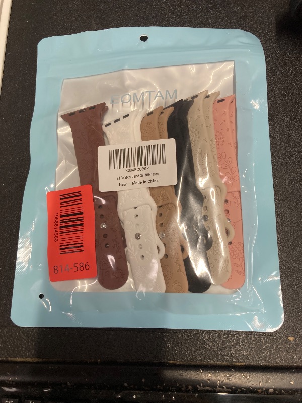 Photo 1 of 6 Pack Floral Engraved Silicone Bands Compatible for Apple Watch Band 38mm 40mm 41mm 42mm 44mm 45mm 46mm 49mm Women,Flower Sport Straps for iWatch Series 10 9 8 se Ultra 7 6 5 4 3 2