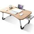 Photo 1 of ***BROKEN*****PHANCIR Foldable Lap Desk, 23.6 Inch Portable Wood Laptop Desk Table Workspace Office Organizer Bed Sofa Tray with Slots/Cup Holder/Drawer, Anti-Slip for Reading Writing Eating Watching, Walnut