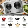 Photo 1 of ***DIRTY***Cusimax 1800W Double Hot Plate, Stainless Countertop Burner, Silver Portable Electric Cooktop, CMHP-C180
