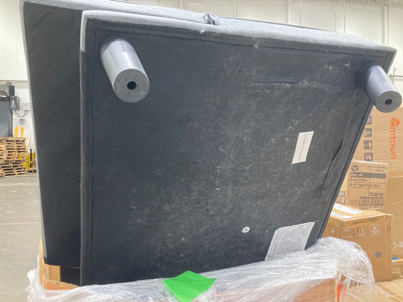 Photo 1 of ***Dirty with pet hair***Mainstays 66" Studio Futon, Gray Linen Upholstery