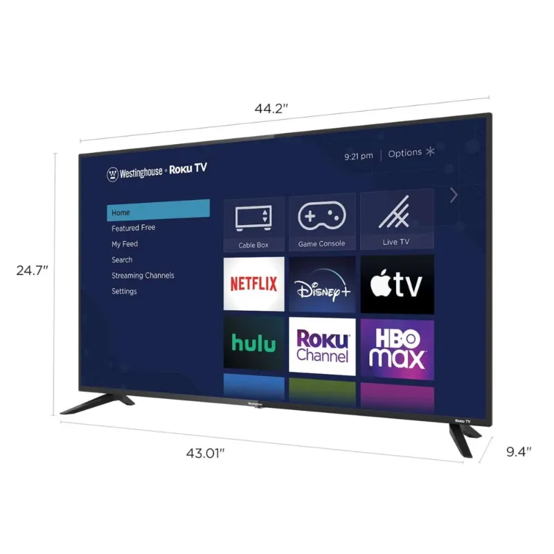 Photo 1 of ***MISSING ACCESSORIES***Westinghouse 58" 4K UHD Roku TV with 3-Year Coverage